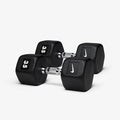 Nike Rubber Hex Dumbbell Pair - color: Black / White, size: 35 lb