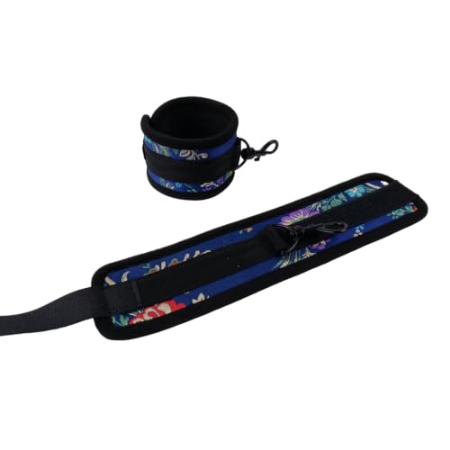 Spreader Bar Heavy Duty Stainless Steel Expandable Silver Bar Home Gym with 4pcs Furry Purple Adjustable Straps,Sports Aid Training Fitness Gear Pilates Aid Kit - style: Blue+Blue Kit