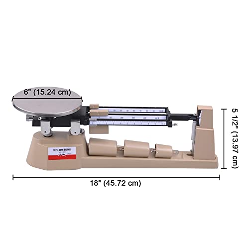 ZeHuoGe Triple Beam Mechanical Balance Scale 2610Gx0.1g Lab Analytical Weight Zero Adjustment Knob Built-in Magnetic Dampening Laboratories Classrooms