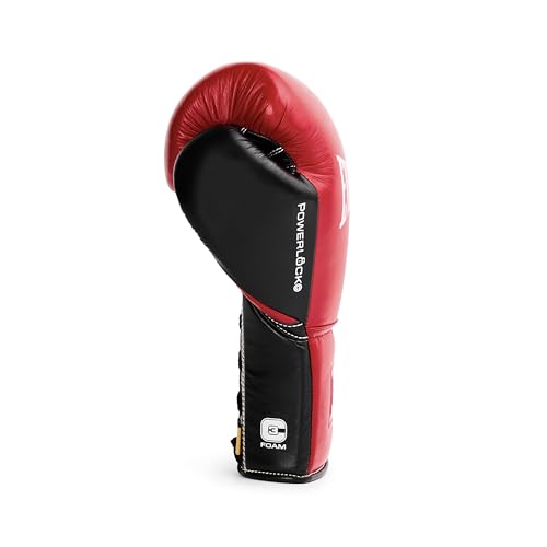 Everlast Powerlock OG Pro Training Boxing Gloves | Lace Up - color: Red/Black, size: 14oz