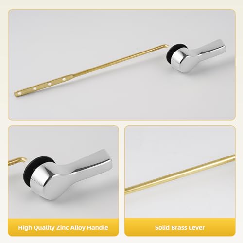 Universal Front Mount Metal Toilet Handle Replacement, Solid Brass, Chrome | Toilet Flush Handle Lever with Adjustable Stainless Steel Chain, Compatible with Kohler, American Standard, TOTO, Mansfield - color: Chrome, style: Front Mount Design