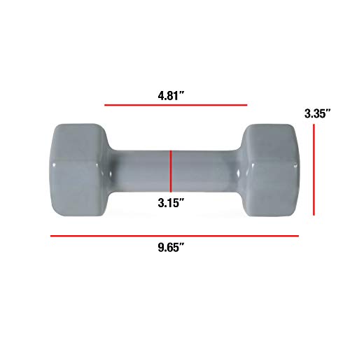 CAP Barbell Vinyl Coated Dumbbell | 1-15 LB Single or Pair - color: Gray, size: 10 LB Single