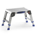 Loyoda Folding Step Stool for Adults, Portable Aluminum Work Platform 440lb | 12"-15.7" Adjustable Height, 12" x 16.5" Wide Platform for Garage, Painting, Reach High Shelves, Gardening, Car Wash - size: Regular