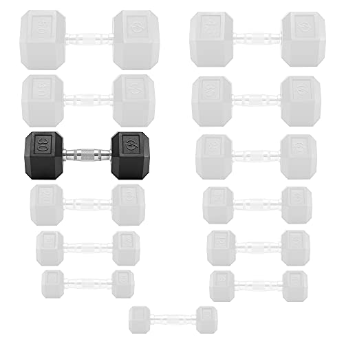 Philosophy Gym Rubber Coated Hex Dumbbell Hand Weights - style: 30 lb - Single