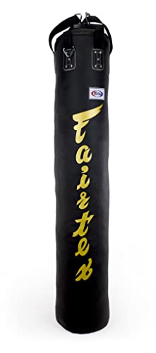 Fairtex HB6 6 Ft. Banana Bag Punching Bag for Muay Thai, Boxing, Kickboxing, MMA - 14.17" W x 70.87" H - color: HB6 Black/Gold, size: Unfilled