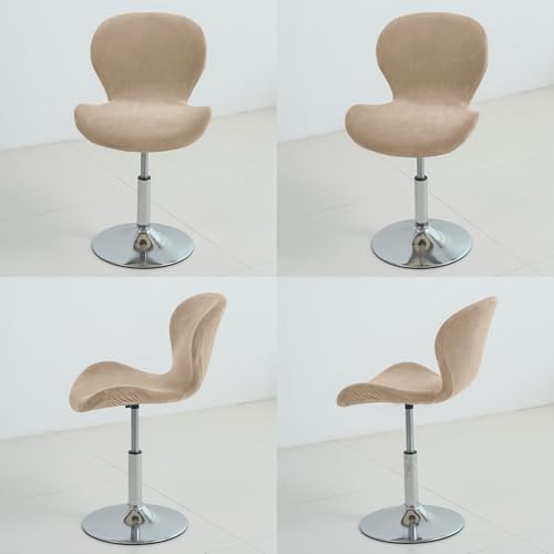 Gollense Bar Stool Covers with Backs, Set of 4 Stretch Jacquard Barstool Seat Covers, Washable Swivel Pub Counter Height Chair Slipcover Protector for Home Kitchen Cafe (Velvet-Camel) - color: Velvet-camel