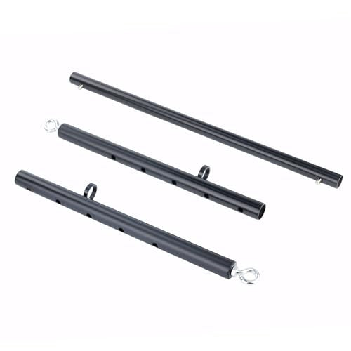 3 in 1 Heavy Duty Stainless Steel Expandable Spreader Bar with 4pcs PU Blue Adjustable Straps,Workout Bar for Home Gym Training Bar,Portable Detachable Pilates Kit - style: Black+Silver Serpentine Kit