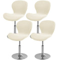 Gollense Bar Stool Covers with Backs, Set of 4 Stretch Jacquard Barstool Seat Covers, Washable Swivel Pub Counter Height Chair Slipcover Protector for Home Kitchen Cafe (Jacquard-Beige) - color: Jacquard-beige