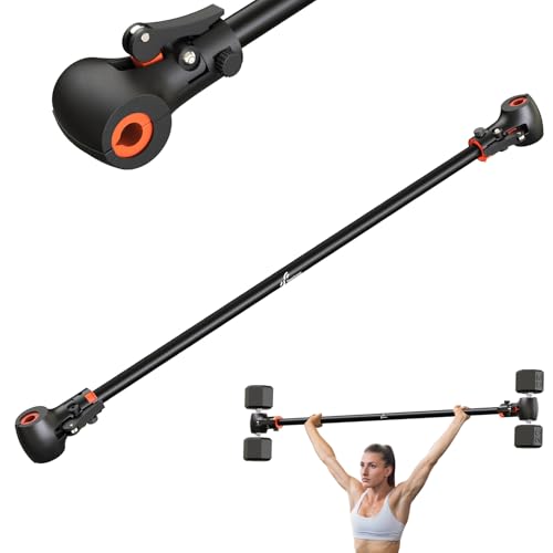 Sportneer Dumbbell to Barbell Converter Bar | Adjustable Fit, 200 lb Capacity, Secure Lock, Tool-Free Setup, 130cm Bar, Full-Body Training, Barbell Feel, Space Saving