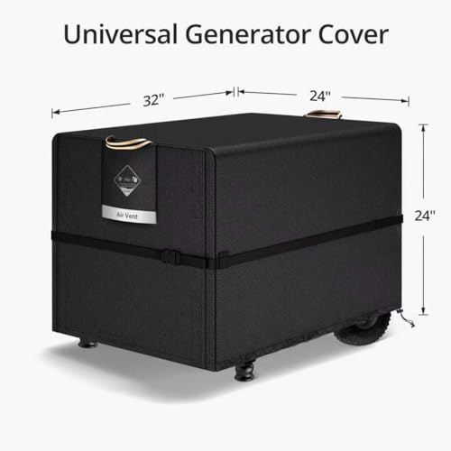 QH.HOME Waterproof Generator Cover 32x24x24 inch ,900D Heavy Duty Oxford with Secure Windproof Buckle- for Most Generators 5000-10000 Watt, Black - size: 32"(L) x 24"(W) x 24"(H)