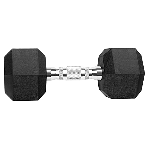 Hex Dumbbells Rubber Coated Cast Iron Hex Black Dumbbell Free Weights for Exercises - style: 15 Pounds / Pair