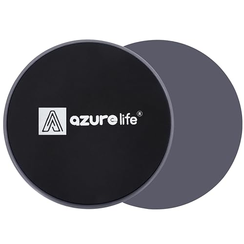 A AZURELIFE Exercise Core Sliders, Dual Sided Exercise Gliding Discs Use on Carpet or Hardwood Floors, Light and Portable, Perfect for Abdominal&Core Workouts - color: Gray