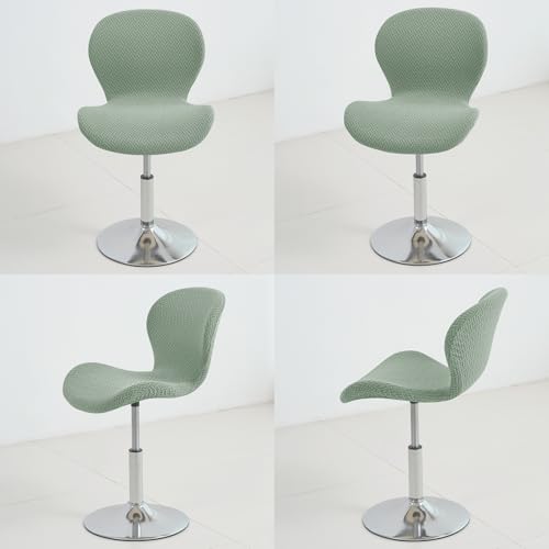 Gollense Bar Stool Covers with Backs, Set of 4 Stretch Jacquard Barstool Seat Covers, Washable Swivel Pub Counter Height Chair Slipcover Protector for Home Kitchen Cafe (T-Shaped Jacquard-Green) - color: T-shaped Jacquard-green