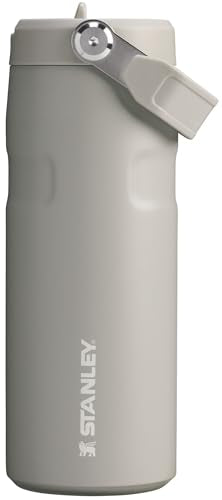 Stanley IceFlow Flip Straw 2.0 Water Bottle 16 OZ | Built-In Straw with Larger Opening | Lightweight & Leak-Resistant | Insulated Stainless Steel | BPA-Free | Ash - color: Ash, size: 16 Ounces