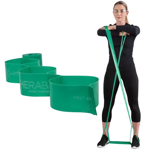 THERABAND CLX Resistance Band with Loops, 5 Feet, Silver, Super Heavy, Non-Latex, Elastic Band for Exercise, Mobility & Rehab, Stretching, Home Workouts, Color-Coded for Easy Resistance Levels - color: Level 3 / Heavy - Green
