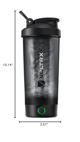 VOLTRX Protein Shaker Bottle, Merger USB C Rechargeable Electric Protein Shake Mixer, Shaker Cups for Protein Shakes and Meal Replacement Shakes, BPA Free, 24oz - color: Black