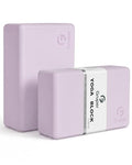 Gruper Yoga Blocks 2 Pack, 9"x6"x3" Exercise Blocks High-Density EVA Foam Blocks with Soft Non-Slip Surface, Lightweight Yoga Props for Yoga Pilates Meditation & Stretching - color: Lavender
