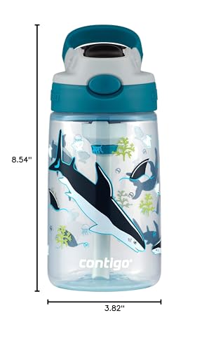Contigo Aubrey Kids Water Bottle - color: Sharks, size: 14 oz (Pack of 1)