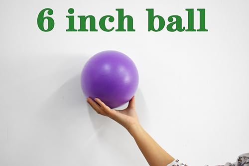 CIZEBO 6" Pilates Ball, Small Exercise Ball & Air Pump Yoga Core (8" Opt) - color: Purple, size: 6 inch
