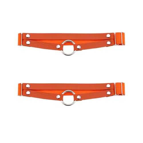Adjustable O-ring Leg Garter, Elastic Thigh Garters Belt for Women, 1 Pair - color: Orange