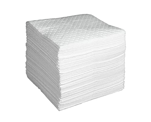 ATERET Oil Mat I Lightweight Oil Only Absorbent Pad I 15" x 18" I 200 Oil Absorbing Pads I White