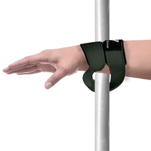 Weight Lifting Straps Figure 8, Anti Slip Strap with cuffs wrist Support for Gym Workout Deadlift Powerlifting Bodybuilding Weightlifting, Fitness Strength Training, Hand Bar Grip for Men - color: Green