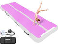 VOFiTNY All Purpose Gymnastics Mat 6.6/10/13/16/20 ft Sturdy Inflatable Tumble Track for Home/Gym - color: Cyan/HotPink, size: 13ft*3.3ft*4inches(4m*1m*0.1m)