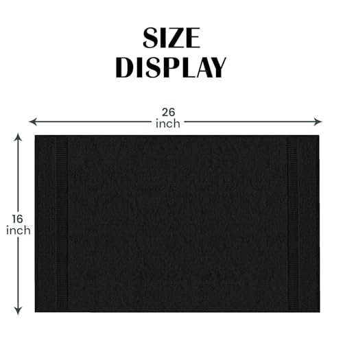 24 Pack Black Hand Towels 100% Cotton Spa Towels 16x26 inches Highly Absorbable Facial, Gym, Hair and Face Towels in Bulk Brand - color: Black, size: HAND TOWEL PACK OF 24 16X26
