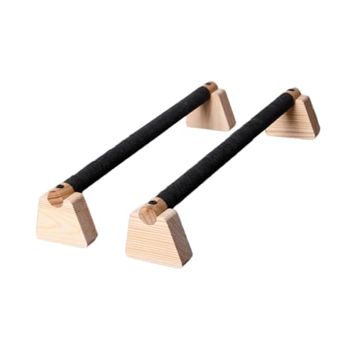 Qianly 2 Pieces Push Up Bar Wooden Parallettes Bar for Men Women Portable Sturdy Structure Push Up Stand for Exercise Floor Workout, 50CM