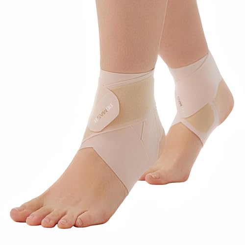 Ultra Thin Ankle Wraps Ankle Brace for Men ＆ Women, Adjustable Ankle Straps for Arch, Sprained Foot, Tendinitis, Football, Basketball, Running（Misty Rose, 2 Pack） - color: Misty Rose, size: 2 Pack