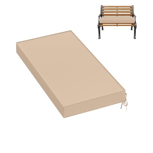 Premium Outdoor Bench Cushions for Patio Furniture 3.5inches Memory Foam Bench Cushion Waterproof Fade Resistant Porch Swing Cushions with Straps 36×18 Inch Sand - color: Sand, size: 36'' x 18'' x 3.5''