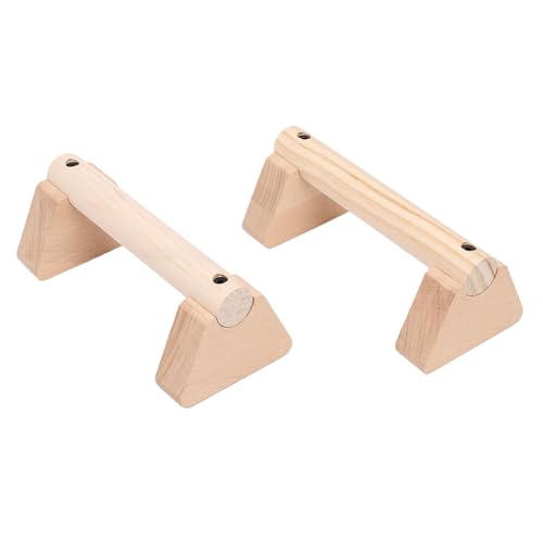 2Pcs Parallettes Push Up Bar, Wooden Parallettes Handle Stands Grip Body Strength Training, Push Up Stand with Anti Slip Pad, Balance Beam Exercise for Men Strength Training (20cm)