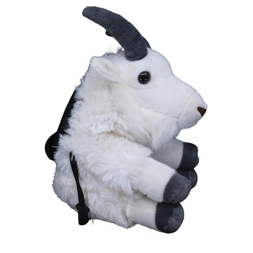Rock Climbing Chalk Bag – Cute Plush Chalk Bag for Bouldering, Gym, Indoor & Outdoor Climbing – Drawstring Closure, Adjustable Waist Belt – Fun Character Design for Climbers - color: Goat