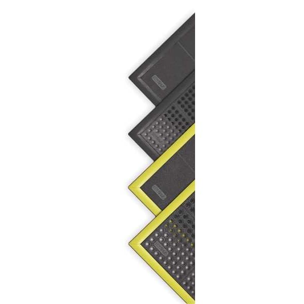 NoTrax Cushion-Ease® 3' x 3' Rubber Drainage Mat, Customizable Modular Interlocking Design with Ergonomic Support, Medium-Duty, Anti-Fatigue, Non-Slip Surface, Black, 550S0033BL