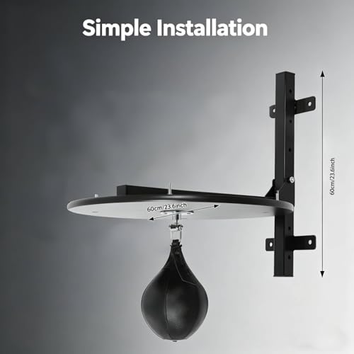 Speed Bag Platforms with Adjustable Mount Speed Bag wall Mount - Height Adjustable Heavy-Duty Boxing Kit for Adults, 360° Rotatable Punching Ball Platform, Wall-Mounted Home Gym Boxing Equipment