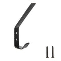 Amazon Basics Wall Mounted Modern Metal Drywall Coat Hooks - Flat Black, 5-Pack | Modern - style: Stainless Steel Double Prong