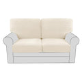 H.VERSAILTEX Multi-Pieces Loveseat Covers for 2 Cushion Couch High Stretch Couch Cushion Covers Jacquard Textured Twill Fabric(2 Seat Covers Plus 2 Back Cushion Covers, Cream) - color: Cream, size: 2 SEAT COVERS + 2 BACK COVERS