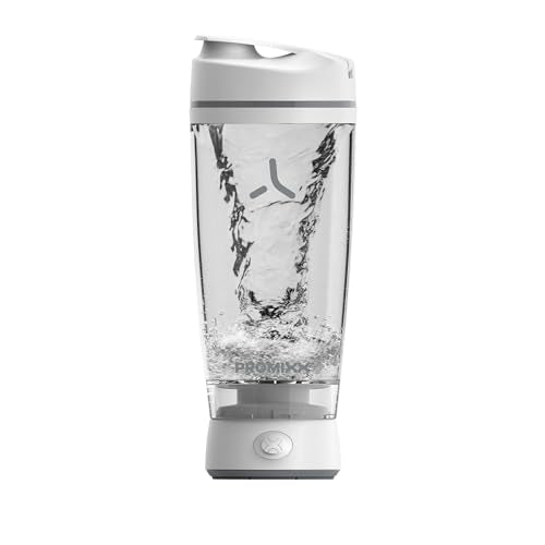 Promixx Original Shaker Bottle - Battery-powered for Smooth Protein Shakes - BPA Free, 20oz Cup (White) - color: White