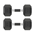 HANDBODE Rubber Encased Hex Dumbbell Pair, 2.5-65 lb | Non-Slip Handle Design for Secure & Comfortable Grip, Hand Weights for Strength Training, Fitness & Home Gym - size: 25 lb, Pair, style: Comfort Grip