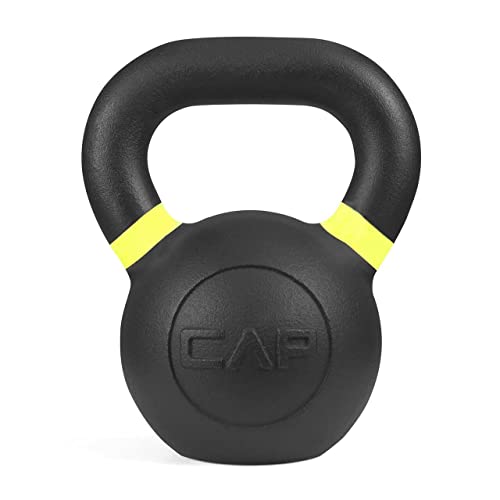 WF Athletic Supply Powder Coated Kettlebells, Black Matte Kettlebell Weights for Strength Training, Conditioning and Functional Fitness, LB and KG Markings - color: d. 35 LB