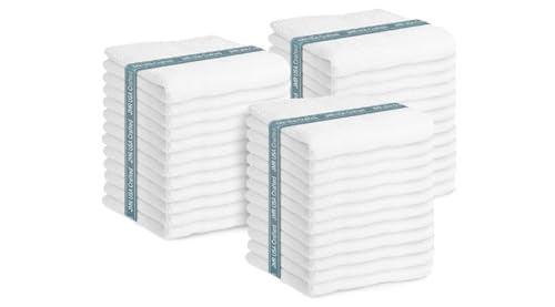 JMR White Bath Towels Bulk Pack of 36 (24x48) - 100% Cotton Lightweight & Quick-Dry Cotton Towels for Hotel, Rental Properties, Gym & Commercial Use - color: White-36 Pcs, size: 24X48