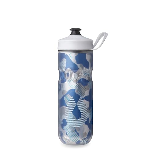 HydraPak | Polar Bottle - Polar Sport Insulated Water Bottle - BPA-Free, Sport & Bike Squeeze Bottle with Handle (Contender Blue, 600ml / 20oz) - color: Contender Blue, style: 20oz/600ml