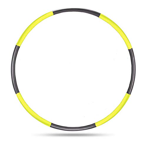 Auoxer Fitness Exercise Weighted hoops, Lose Weight Fast by Fun Way to Workout, Fat Burning Healthy Model Sports Life, Detachable and Size Adjustable Design - color: Yellow