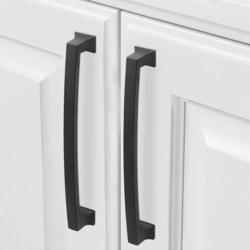 COTYKILEY 10 Pack 6-1/4Inch(160mm) Matte Black Cabinet Handles Black Kitchen Cabinet Pulls Cabinet Door Handles Kitchen Cabinet Hardware - color: Matte Black, size: 6-1/4" Hole Center（160MM）