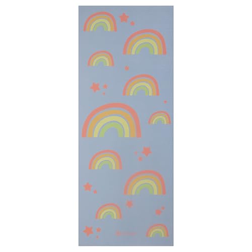 Gaiam Kids Yoga Mat Exercise Mat, Yoga for Kids with Fun Prints - Playtime for Babies, Active & Calm Toddlers and Young Children - color: Rainbow Stars