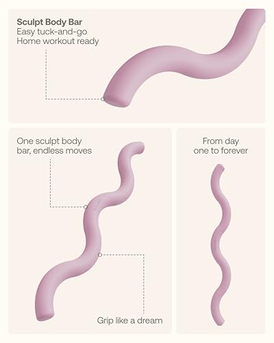 BetterMe Sculpt Body Bar – Weighted Exercise Bar for Strength Training – Home Gym Workout Barbell for Squats, Deadlifts, Curls & Full Body Workouts - color: Raspberry Pink