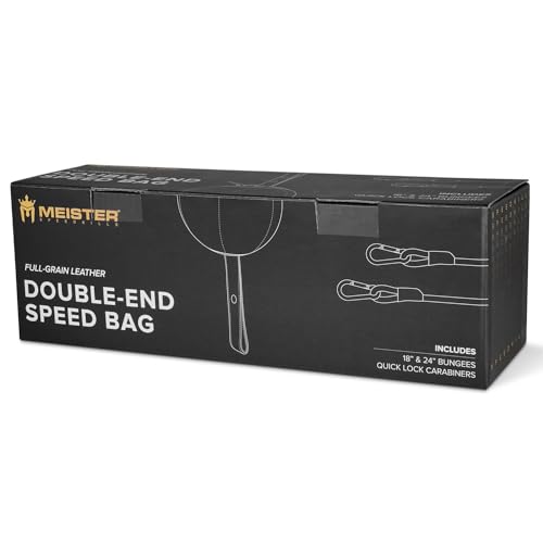 Meister SpeedKills Double-End Leather Speed Bag w/Bungees & Lightweight Latex Bladder - style: Small (5.0")