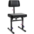 Liquid Stands Piano Bench Adjustable Stool – Music Keyboard Bench with Backrest Seat for Piano Keyboard Stand with Black Padded Cushion for Musicians Piano Stool Chair - color: Black