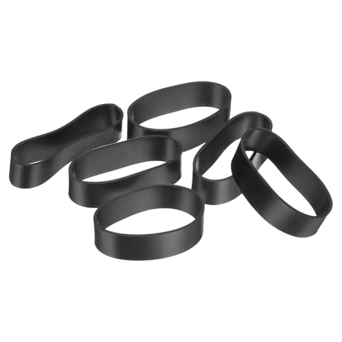 uxcell 60Pcs Silicone Rubber Bands, 7mm x 20.5mm Rubber Bands Rings Cable Ties Strong Elastic Bands Non-Slip for Cord Wrapping Bag Wraps, Black - color: Black, size: 7 x 20.5mm