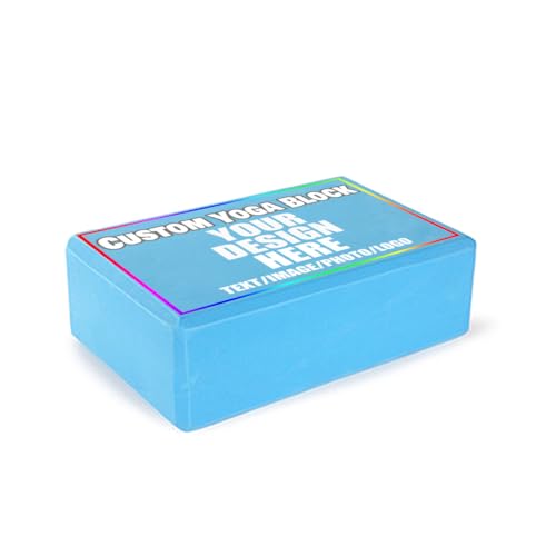 Custom Yoga Blocks with Image Text Logo Eva Foam Lightweight Yoga Bricks for Yoga Pilates Stretching Meditation Dance Yoga Accessories - color: Sky Blue